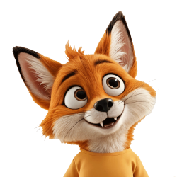 Foxxy schaut nach oben links